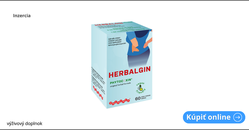 Inzercia: HERBALGIN, výživový doplnok, balenie 60 tabliet